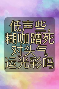 低声些,糊咖蹭死对头气运光彩吗封面